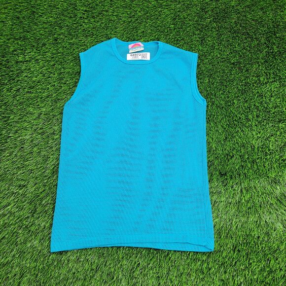 Vintage 80s Mesh Tank-Top Womens Small 17x25 USA - Picture 1 of 9